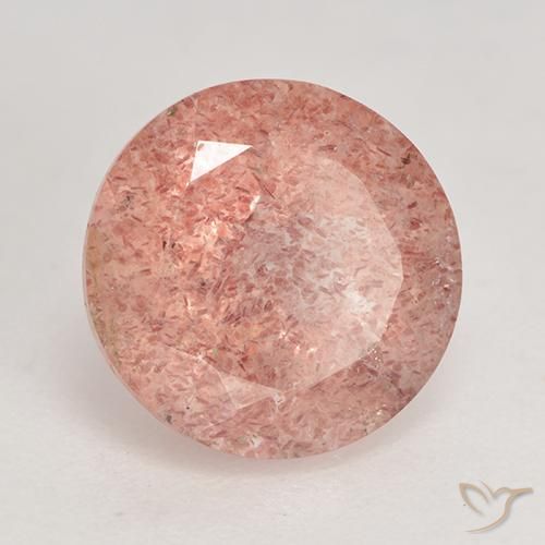 Quarzo fragola Rosa medio naturale da 3.61 ct, Rotondo, Traslucido