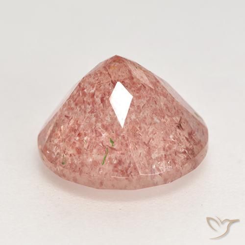 Quarzo fragola Rosa medio naturale da 3.61 ct, Rotondo, Traslucido