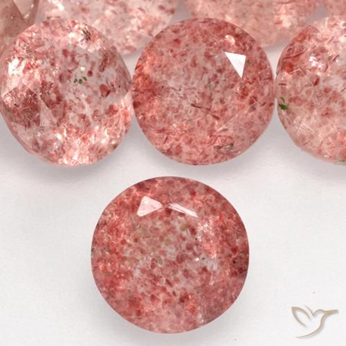 1.11ct Naturale Rosa medio Quarzo Fragola, Rotondo, Traslucido