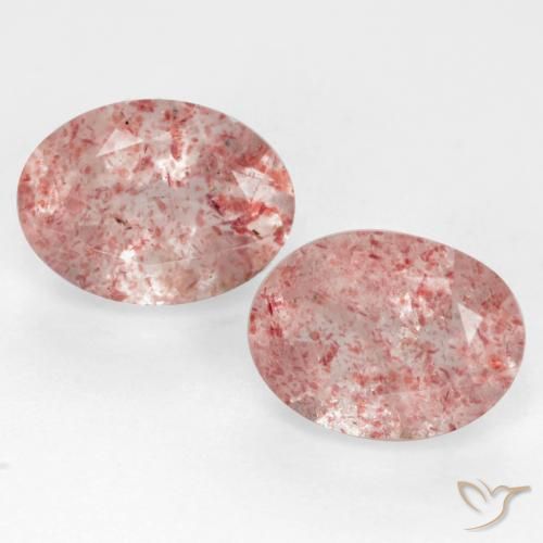 2.23ctw Naturale Rosa medio-chiaro Quarzo Fragola, Ovale, Trasparente