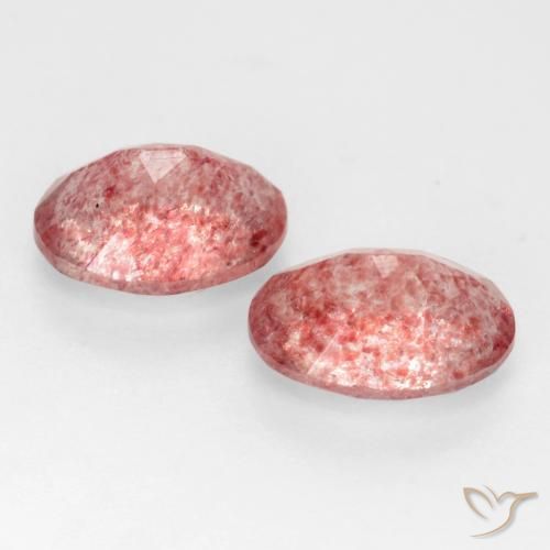Gemme di Quarzo fragola Tono rosa rossastro naturale da 2.32 ct, Ovale, Traslucido