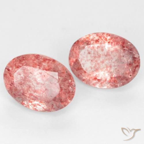 Gemme di Quarzo fragola Rosa medio naturale da 2.29 ct, Taglio ovale, Traslucido