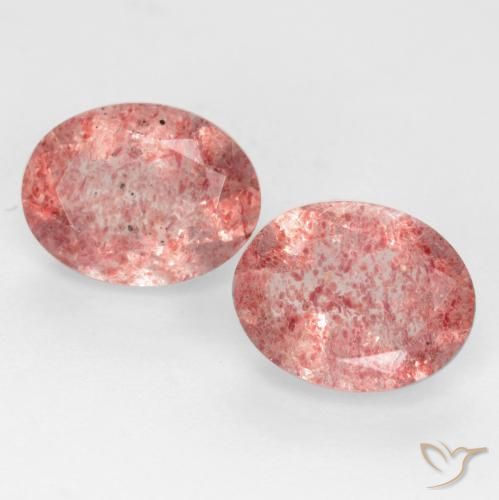 2.38ctw Naturale Rosa medio Quarzo Fragola, Ovale, Traslucido