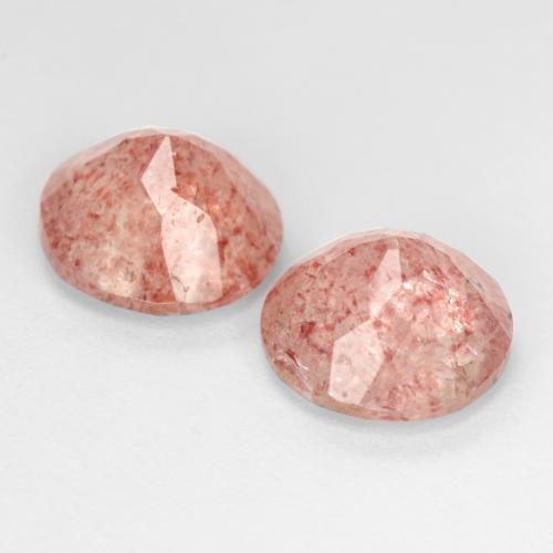 Quarzo fragola naturale rosa da 4,60 ct, taglio rotondo, traslucido