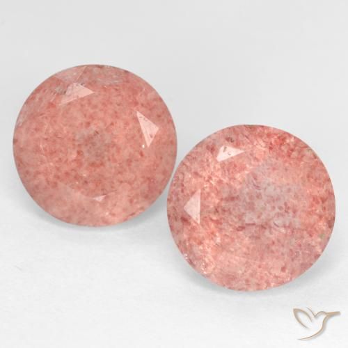 Gemme di Quarzo fragola Rosa medio-chiaro naturale da 5.05 ct, Taglio rotondo, Traslucido