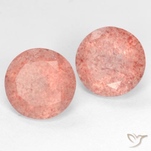 Gemme di Quarzo fragola Rosa medio-chiaro naturale da 5.05 ct, Taglio rotondo, Traslucido