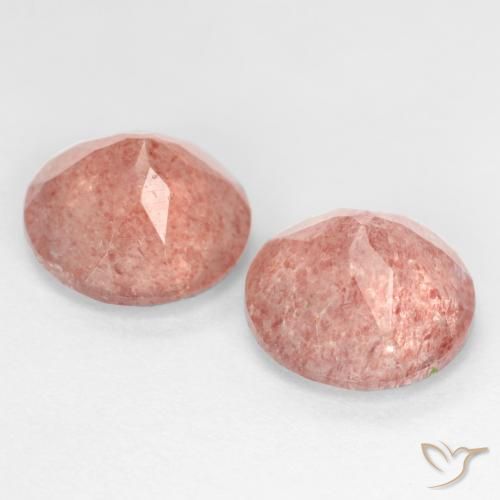 Gemme di Quarzo fragola Rosa medio-chiaro naturale da 5.05 ct, Taglio rotondo, Traslucido