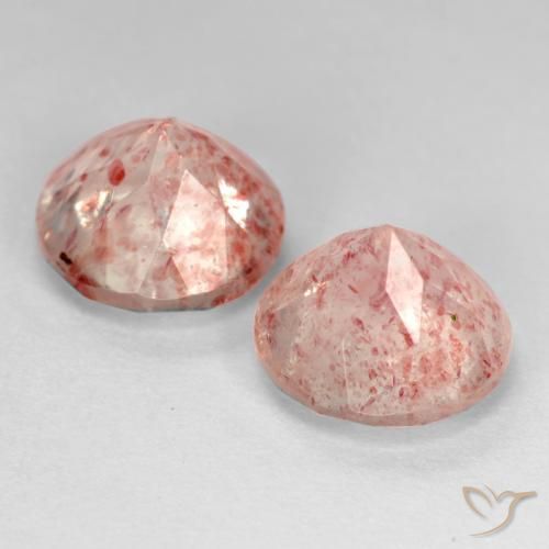 Gemme di Quarzo fragola Rosa chiaro naturale da 5.33 ct, Rotondo, Trasparente