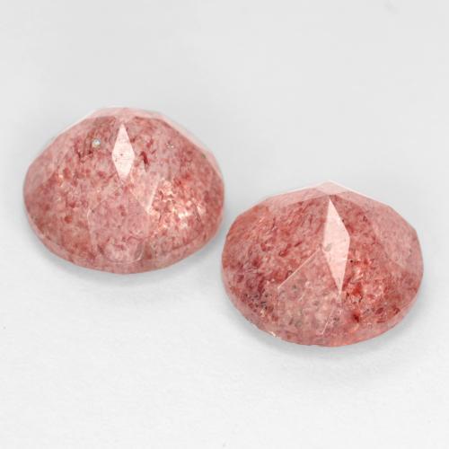 Gemme di Quarzo fragola Rosa medio naturale da 5.08 ct, Taglio rotondo, Traslucido