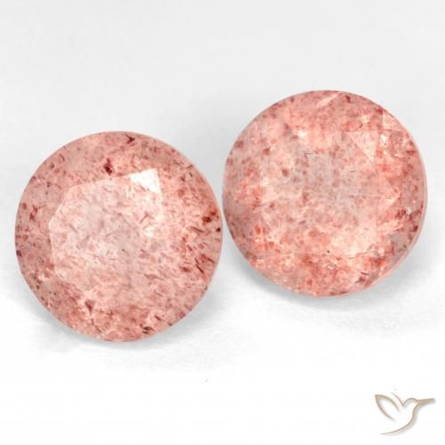 Gemme di Quarzo fragola Rosa chiaro naturale da 5.52 ct, Rotondo, Traslucido