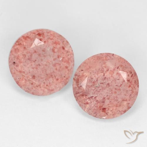 4.89ctw Naturale Rosa medio-chiaro Quarzo Fragola, Rotondo, Traslucido