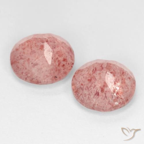 Gemme di Quarzo fragola Rosa medio-chiaro naturale da 4.89 ct, Rotondo, Traslucido