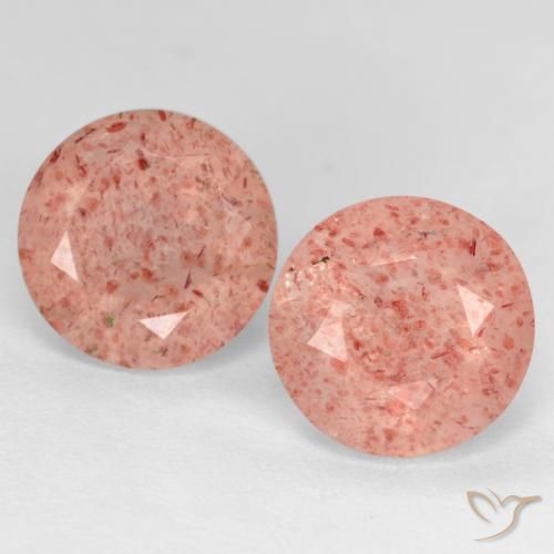5.63ctw Naturale Rosa pesca rosa Quarzo Fragola, Rotondo, Traslucido