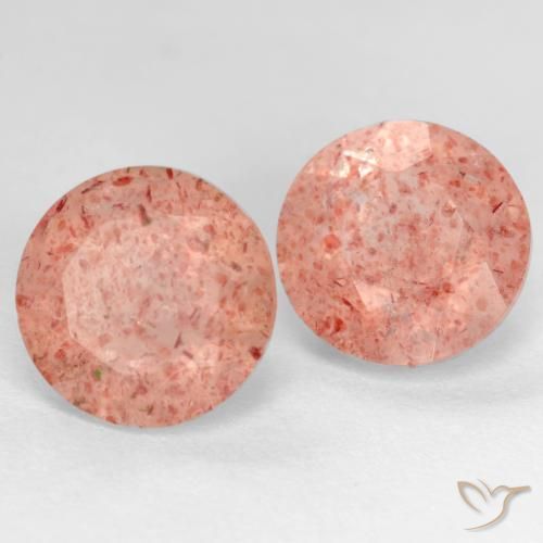 Gemme di Quarzo fragola Rosa pesca rosa naturale da 5.63 ct, Rotondo, Traslucido