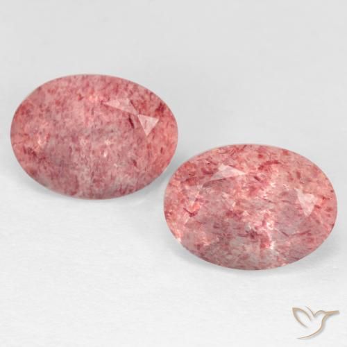 2.82ctw Naturale Rosa gomma da masticare Quarzo Fragola, Ovale, Traslucido