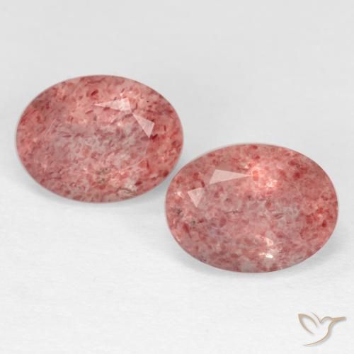 2.82ctw Naturale Rosa medio Quarzo Fragola, Ovale, Traslucido