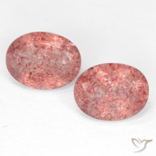 2.36ctw Naturale Rosa rosa Quarzo Fragola, Ovale, Traslucido