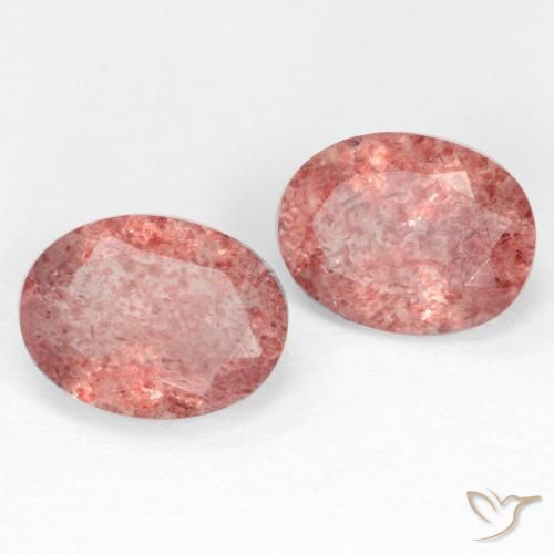 Gemme di Quarzo fragola Rosa rosa naturale da 2.36 ct, Ovale, Traslucido