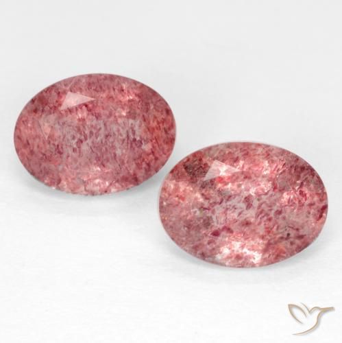 2.37ctw Naturale Rosa scuro Quarzo Fragola, Ovale, Traslucido