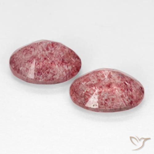 Gemme di Quarzo fragola Rosa scuro naturale da 2.37 ct, Ovale, Traslucido