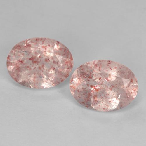 Quarzo fragola naturale rosa da 2,47 ct, taglio ovale, trasparente