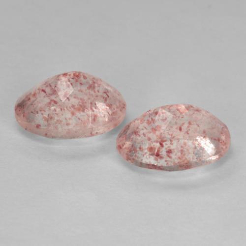 Quarzo fragola naturale rosa da 2,47 ct, taglio ovale, trasparente