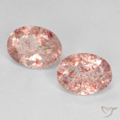 2.34ctw Naturale Rosa terroso Quarzo Fragola, Ovale, Traslucido