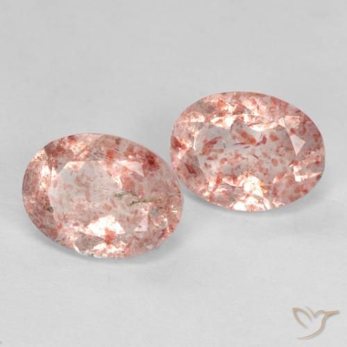 Gemme di Quarzo fragola Rosa terroso naturale da 2.34 ct, Ovale, Traslucido