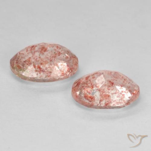 Gemme di Quarzo fragola Rosa terroso naturale da 2.34 ct, Ovale, Traslucido