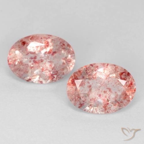 2.47ctw Naturale Rosa shocking chiaro Quarzo Fragola, Ovale, Trasparente