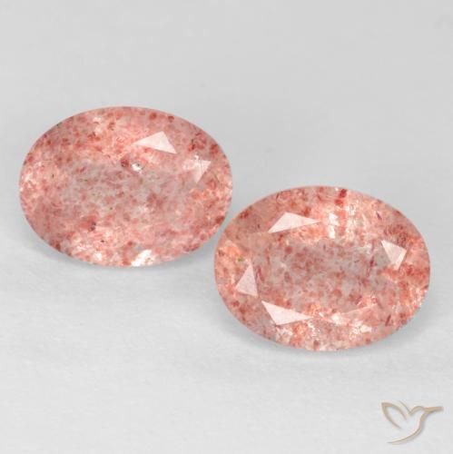 2.49ctw Naturale Rosa medio-chiaro Quarzo Fragola, Ovale, Traslucido