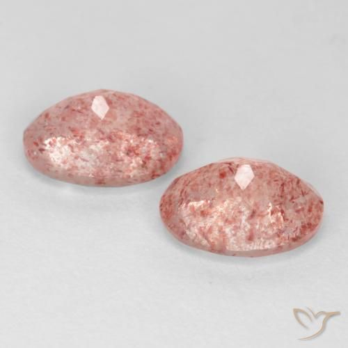 Gemme di Quarzo fragola Rosa medio-chiaro naturale da 2.49 ct, Ovale, Traslucido