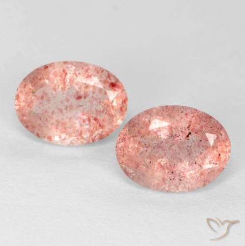 2.34ctw Naturale Rosa terroso Quarzo Fragola, Ovale, Traslucido