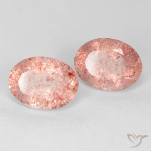 Gemme di Quarzo fragola Rosa terroso naturale da 2.34 ct, Ovale, Traslucido