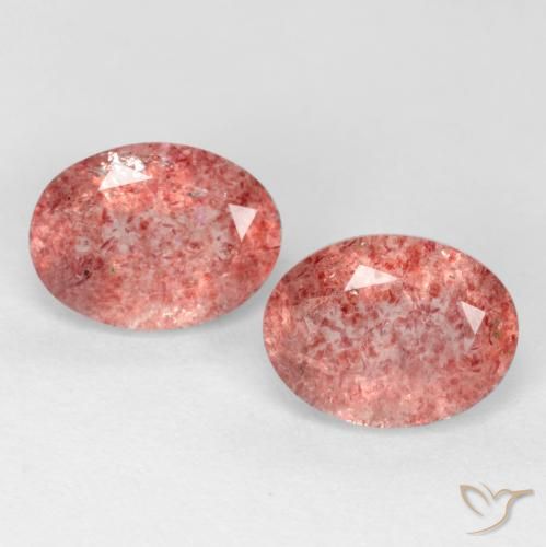 2.39ctw Naturale Rosa scuro Quarzo Fragola, Ovale, Traslucido