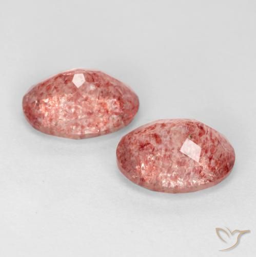 Gemme di Quarzo fragola Rosa scuro naturale da 2.39 ct, Ovale, Traslucido