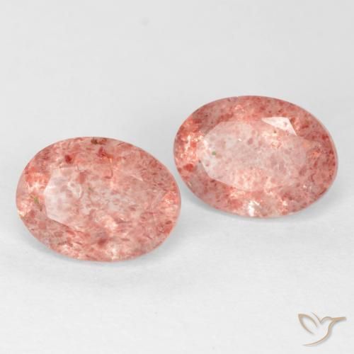 Gemme di Quarzo fragola Rosa chiaro naturale da 2.49 ct, Ovale, Traslucido