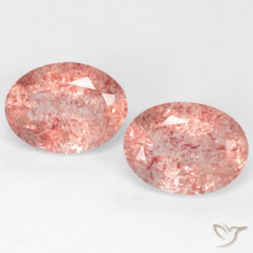 2.39ctw Naturale Rosa medio Quarzo Fragola, Ovale, Traslucido