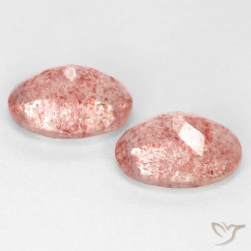 Gemme di Quarzo fragola Rosa medio naturale da 2.39 ct, Ovale, Traslucido