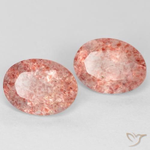 Gemme di Quarzo fragola Rosa chiaro naturale da 2.29 ct, Ovale, Traslucido