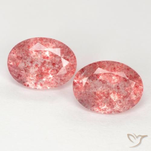 2.33ctw Naturale Rosa palissandro Quarzo Fragola, Ovale, Traslucido