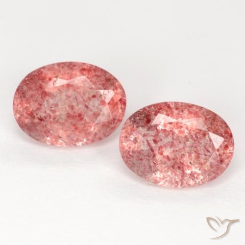2.35ctw Naturale rosa lampone Quarzo Fragola, Ovale, Traslucido