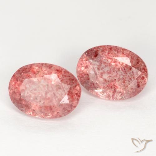 Gemme di Quarzo fragola rosa lampone naturale da 2.35 ct, Ovale, Traslucido
