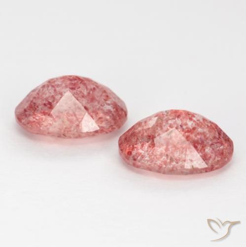Gemme di Quarzo fragola rosa lampone naturale da 2.35 ct, Ovale, Traslucido