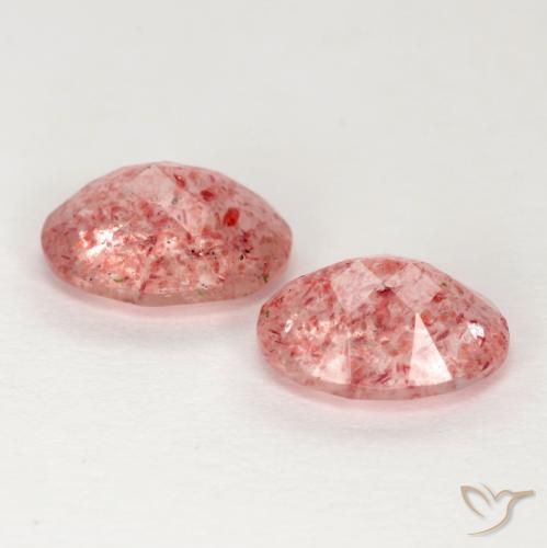 Quarzo fragola naturale rosa da 2,24 ct, taglio ovale, traslucido