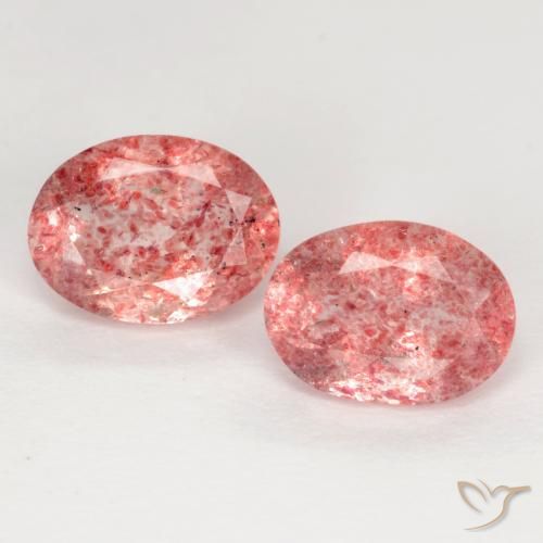 2.31ctw Naturale Rosa palissandro Quarzo Fragola, Ovale, Traslucido