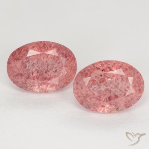 2.75ctw Naturale Rosa rossastra Quarzo Fragola, Ovale, Traslucido