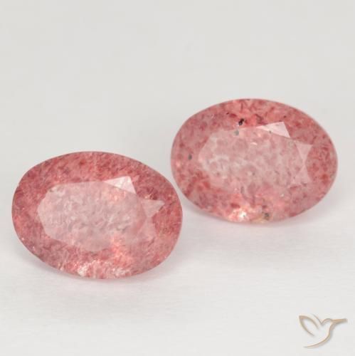 Gemme di Quarzo fragola Rosa rossastra naturale da 2.75 ct, Ovale, Traslucido