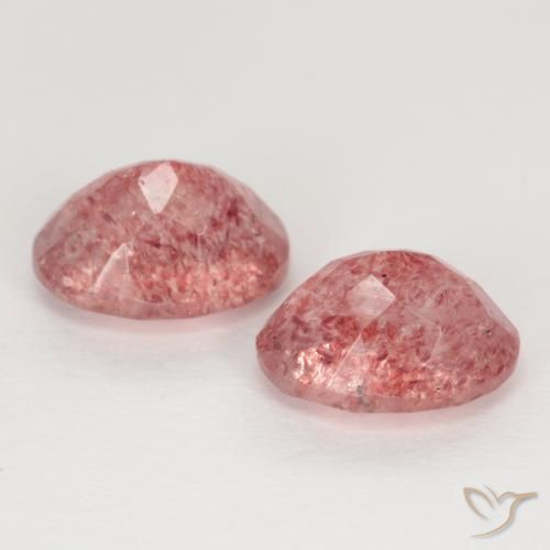 Gemme di Quarzo fragola Rosa rossastra naturale da 2.75 ct, Ovale, Traslucido