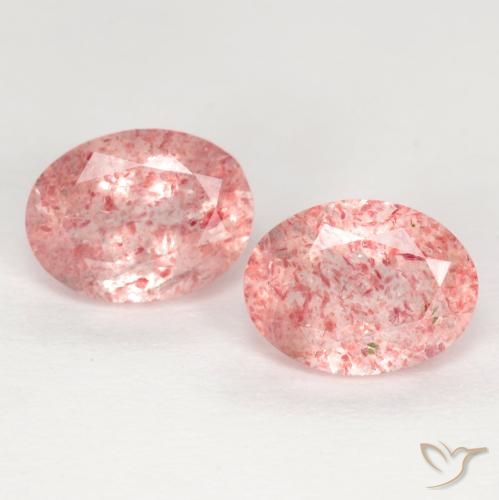 2.38ctw Naturale Rosa medio-chiaro Quarzo Fragola, Ovale, Traslucido